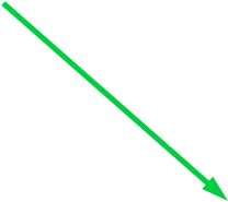 Diagonal arrow pointing downwards